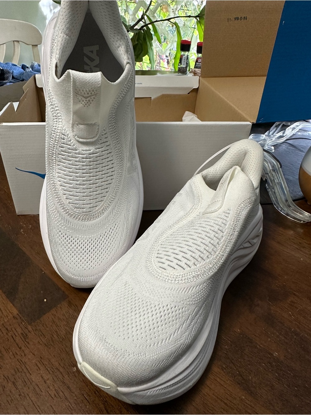 Hoka One One Women's All-White Slip-On Sneaker 9 - Picture 2 of 7